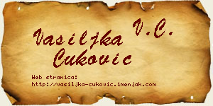 Vasiljka Ćuković vizit kartica